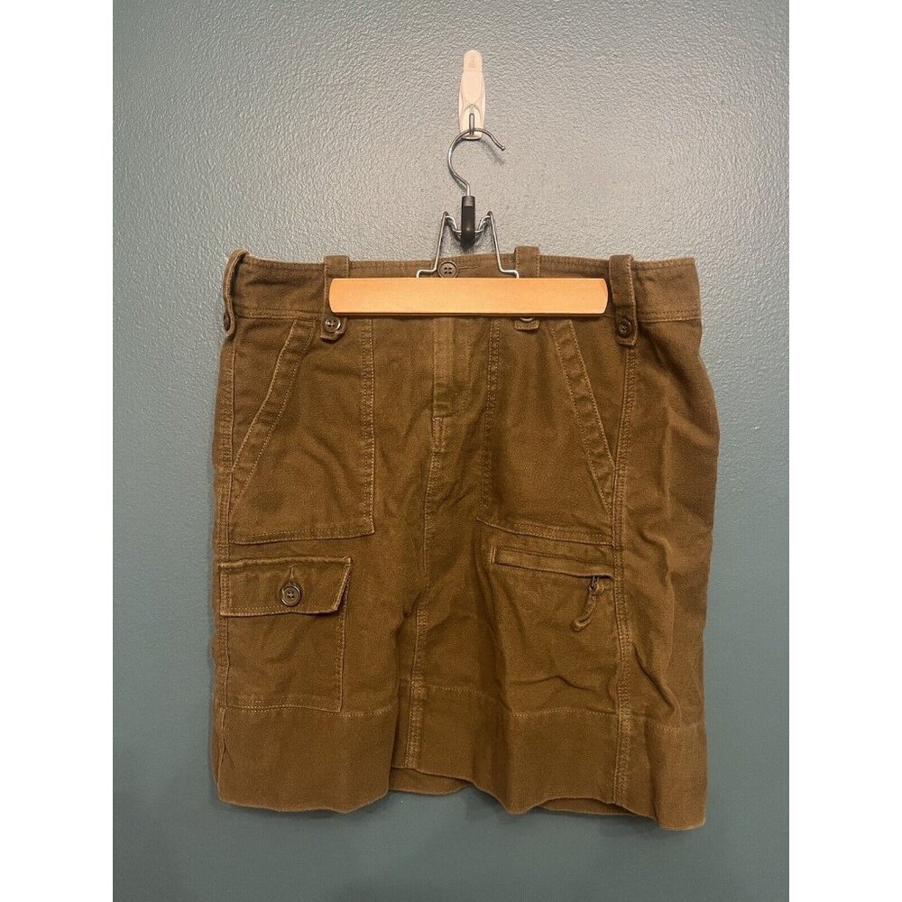 Paper Boy Skirt Women's 6 Tan Military Style Cargo Pocket Cotton Skirt